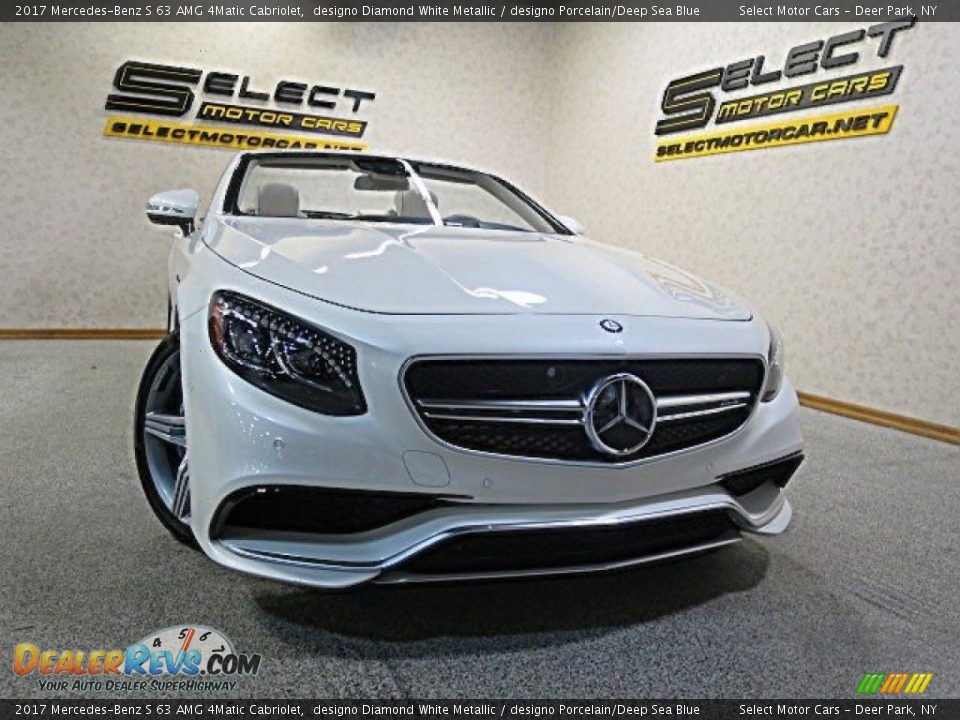 2017 Mercedes-Benz S 63 AMG 4Matic Cabriolet designo Diamond White Metallic / designo Porcelain/Deep Sea Blue Photo #14