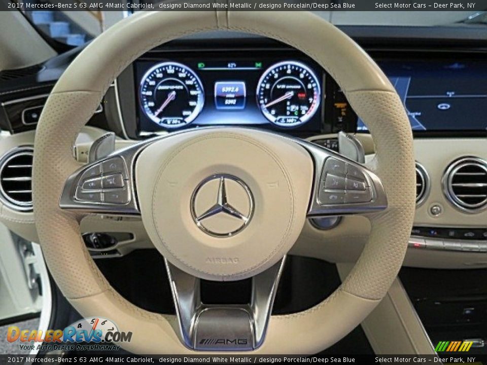 2017 Mercedes-Benz S 63 AMG 4Matic Cabriolet designo Diamond White Metallic / designo Porcelain/Deep Sea Blue Photo #18