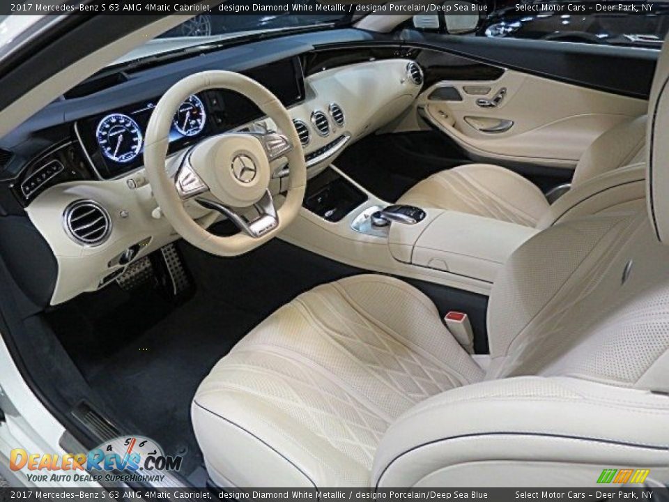 2017 Mercedes-Benz S 63 AMG 4Matic Cabriolet designo Diamond White Metallic / designo Porcelain/Deep Sea Blue Photo #19