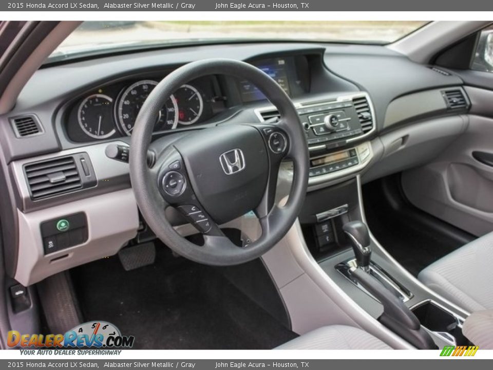 2015 Honda Accord LX Sedan Alabaster Silver Metallic / Gray Photo #33