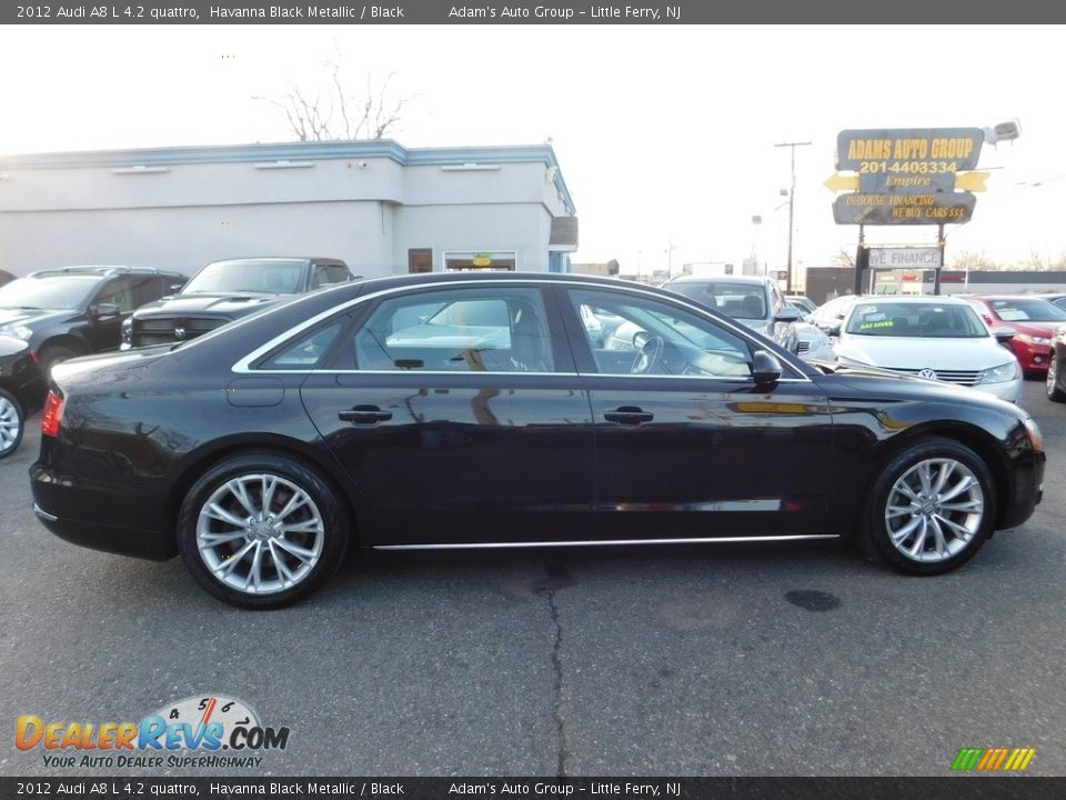 2012 Audi A8 L 4.2 quattro Havanna Black Metallic / Black Photo #6