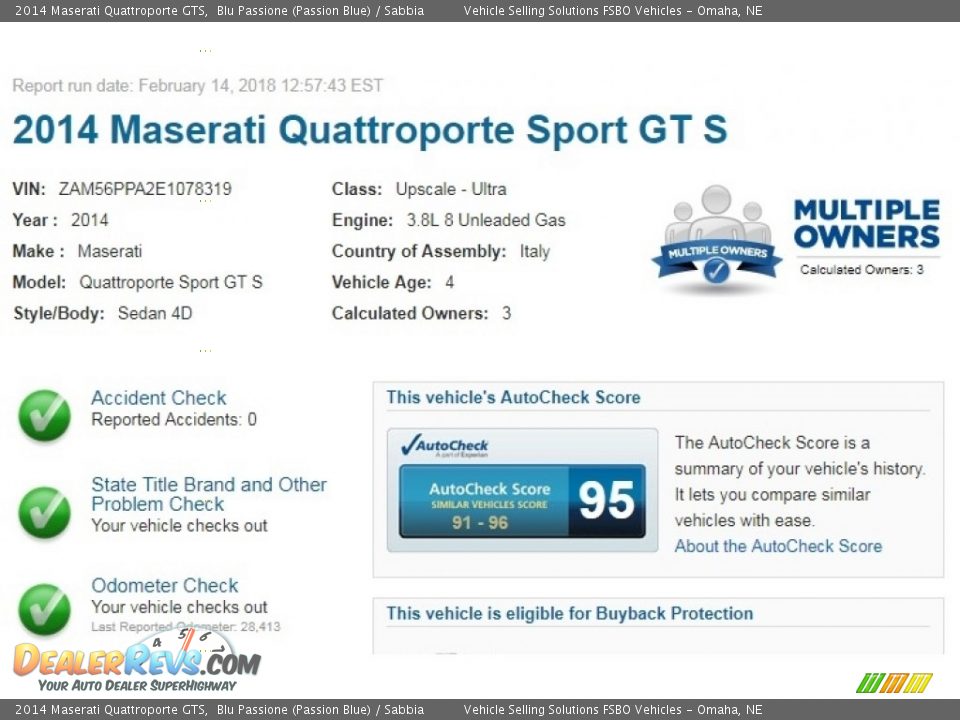 Dealer Info of 2014 Maserati Quattroporte GTS Photo #2