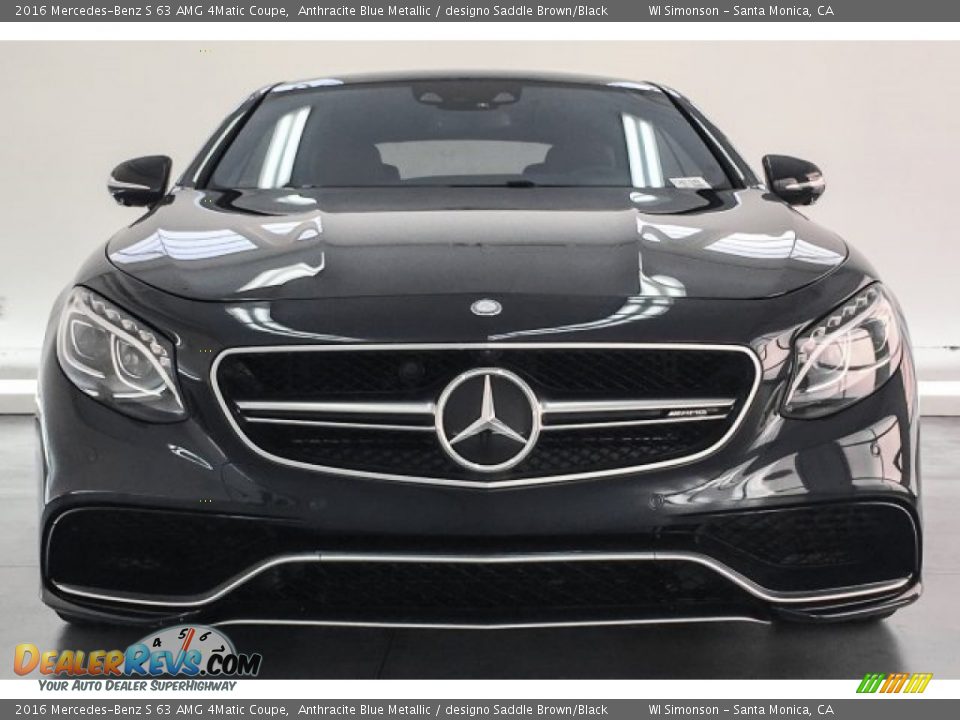 2016 Mercedes-Benz S 63 AMG 4Matic Coupe Anthracite Blue Metallic / designo Saddle Brown/Black Photo #2