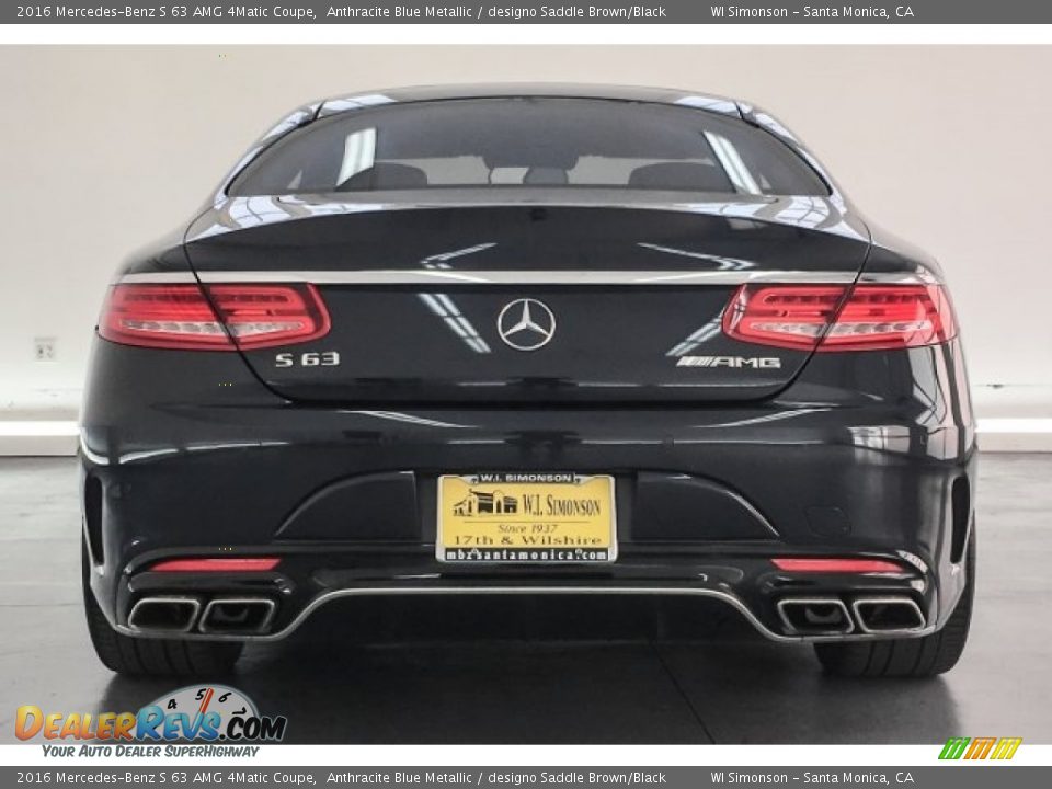 2016 Mercedes-Benz S 63 AMG 4Matic Coupe Anthracite Blue Metallic / designo Saddle Brown/Black Photo #3