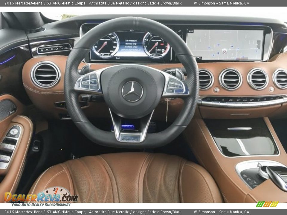 2016 Mercedes-Benz S 63 AMG 4Matic Coupe Anthracite Blue Metallic / designo Saddle Brown/Black Photo #4