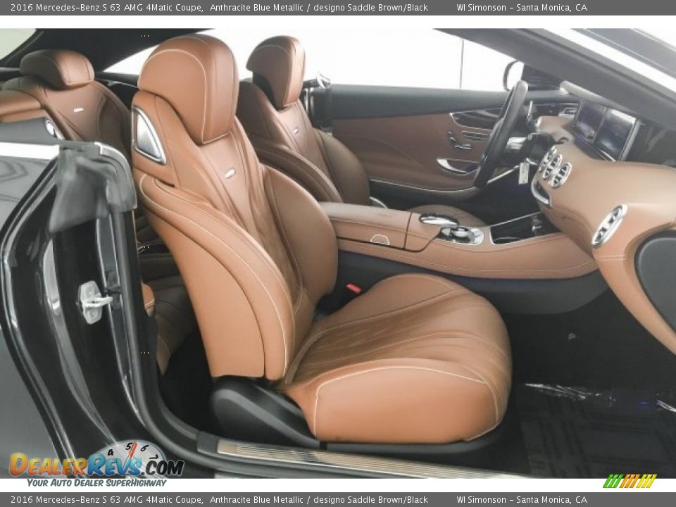 2016 Mercedes-Benz S 63 AMG 4Matic Coupe Anthracite Blue Metallic / designo Saddle Brown/Black Photo #6