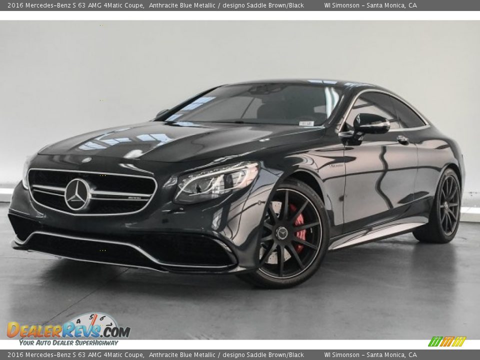 2016 Mercedes-Benz S 63 AMG 4Matic Coupe Anthracite Blue Metallic / designo Saddle Brown/Black Photo #14