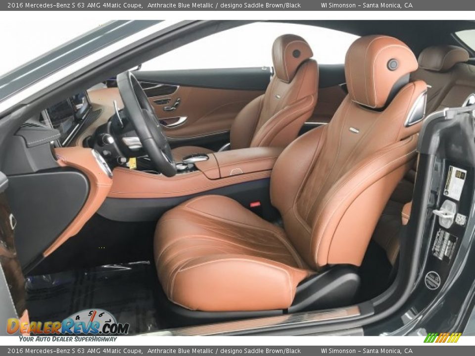 2016 Mercedes-Benz S 63 AMG 4Matic Coupe Anthracite Blue Metallic / designo Saddle Brown/Black Photo #15