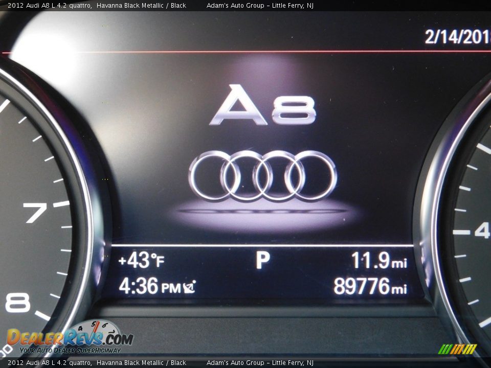 2012 Audi A8 L 4.2 quattro Havanna Black Metallic / Black Photo #35