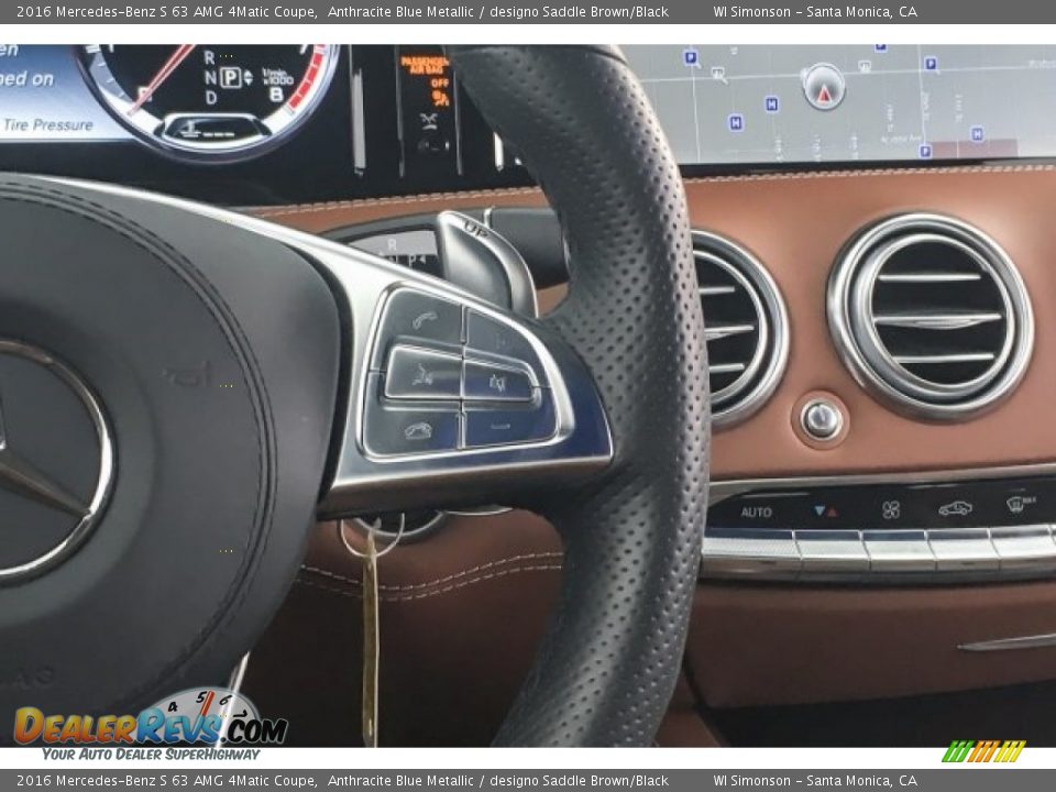2016 Mercedes-Benz S 63 AMG 4Matic Coupe Anthracite Blue Metallic / designo Saddle Brown/Black Photo #20
