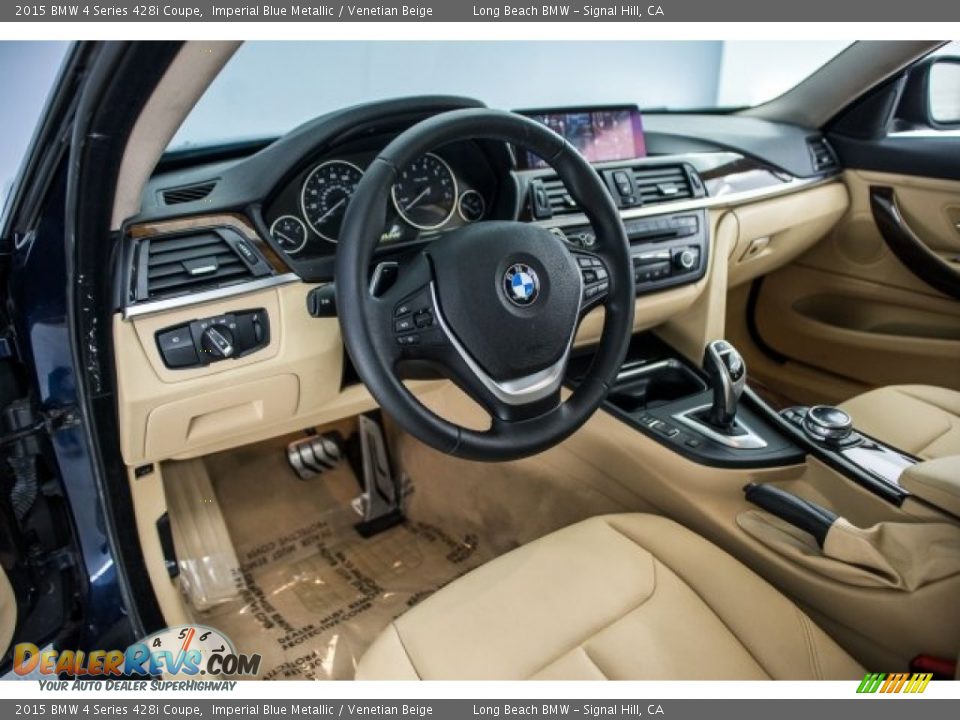2015 BMW 4 Series 428i Coupe Imperial Blue Metallic / Venetian Beige Photo #15