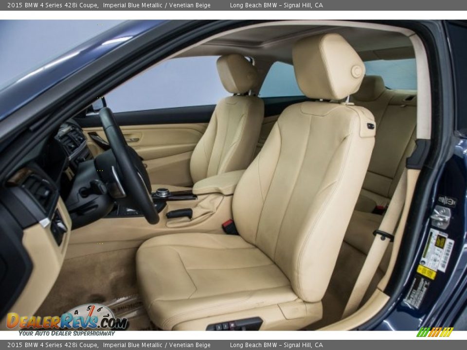 2015 BMW 4 Series 428i Coupe Imperial Blue Metallic / Venetian Beige Photo #26