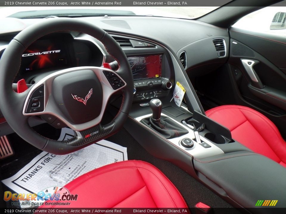 2019 Chevrolet Corvette Z06 Coupe Arctic White / Adrenaline Red Photo #24