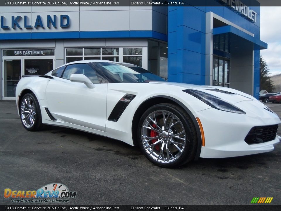 2018 Chevrolet Corvette Z06 Coupe Arctic White / Adrenaline Red Photo #3
