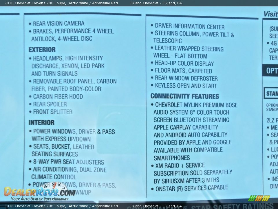2018 Chevrolet Corvette Z06 Coupe Arctic White / Adrenaline Red Photo #35