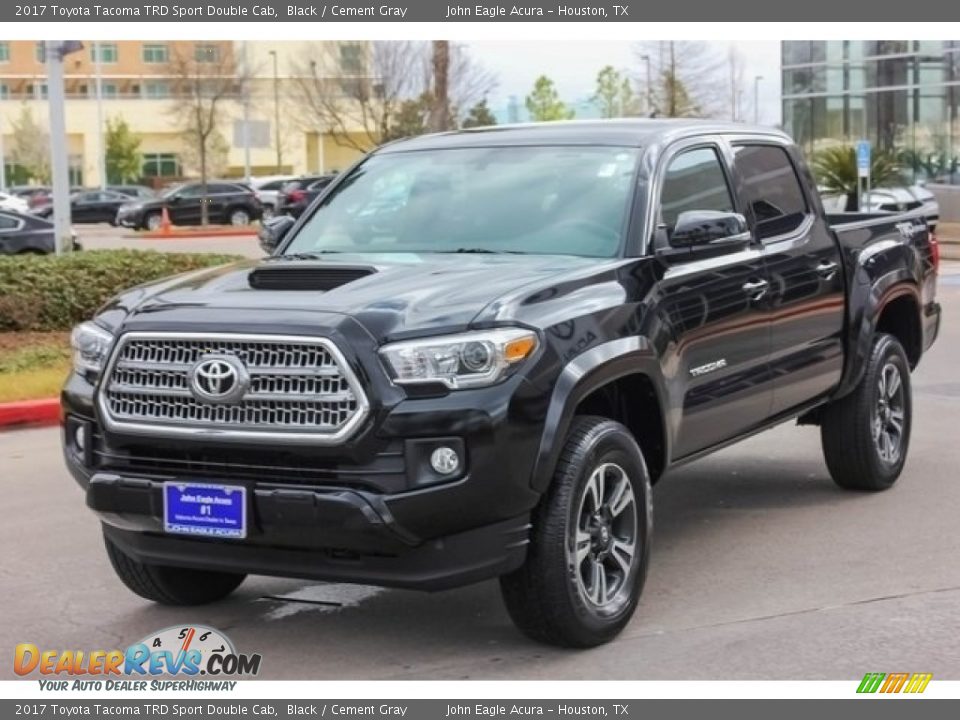 2017 Toyota Tacoma TRD Sport Double Cab Black / Cement Gray Photo #3