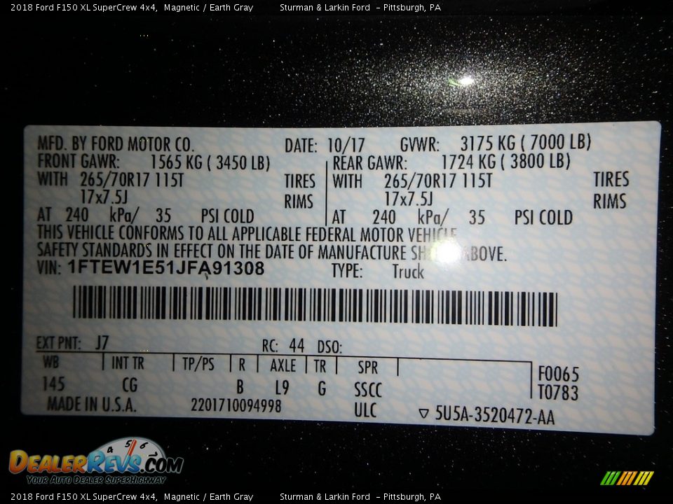 2018 Ford F150 XL SuperCrew 4x4 Magnetic / Earth Gray Photo #10