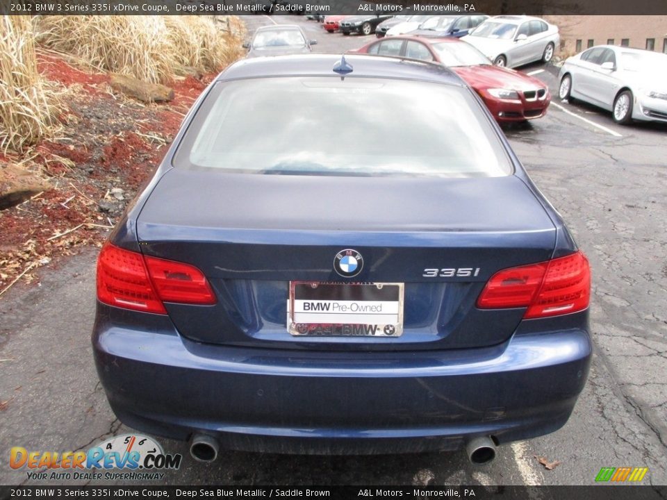 2012 BMW 3 Series 335i xDrive Coupe Deep Sea Blue Metallic / Saddle Brown Photo #4