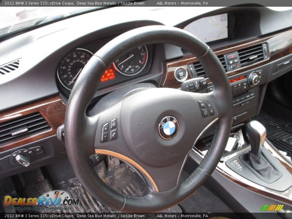 2012 BMW 3 Series 335i xDrive Coupe Deep Sea Blue Metallic / Saddle Brown Photo #15