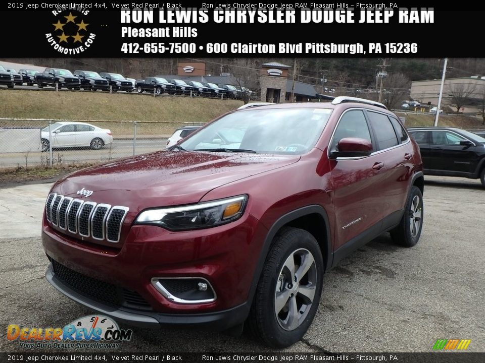 2019 Jeep Cherokee Limited 4x4 Velvet Red Pearl / Black Photo #1