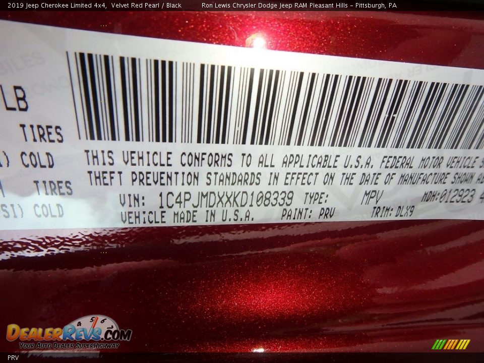 Jeep Color Code PRV Velvet Red Pearl