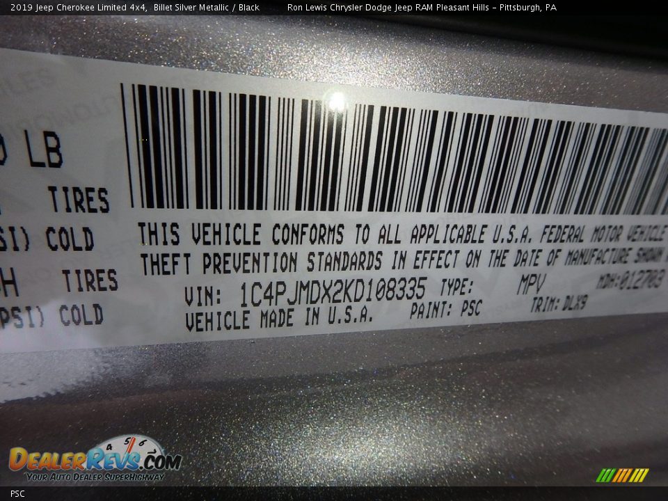 Jeep Color Code PSC Billet Silver Metallic