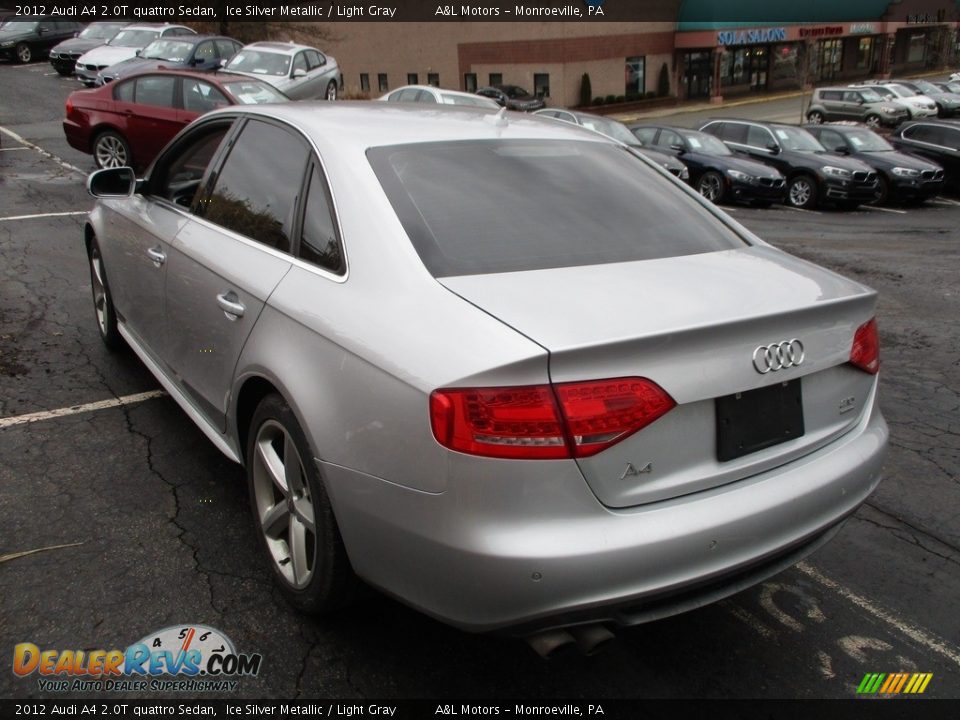 2012 Audi A4 2.0T quattro Sedan Ice Silver Metallic / Light Gray Photo #5