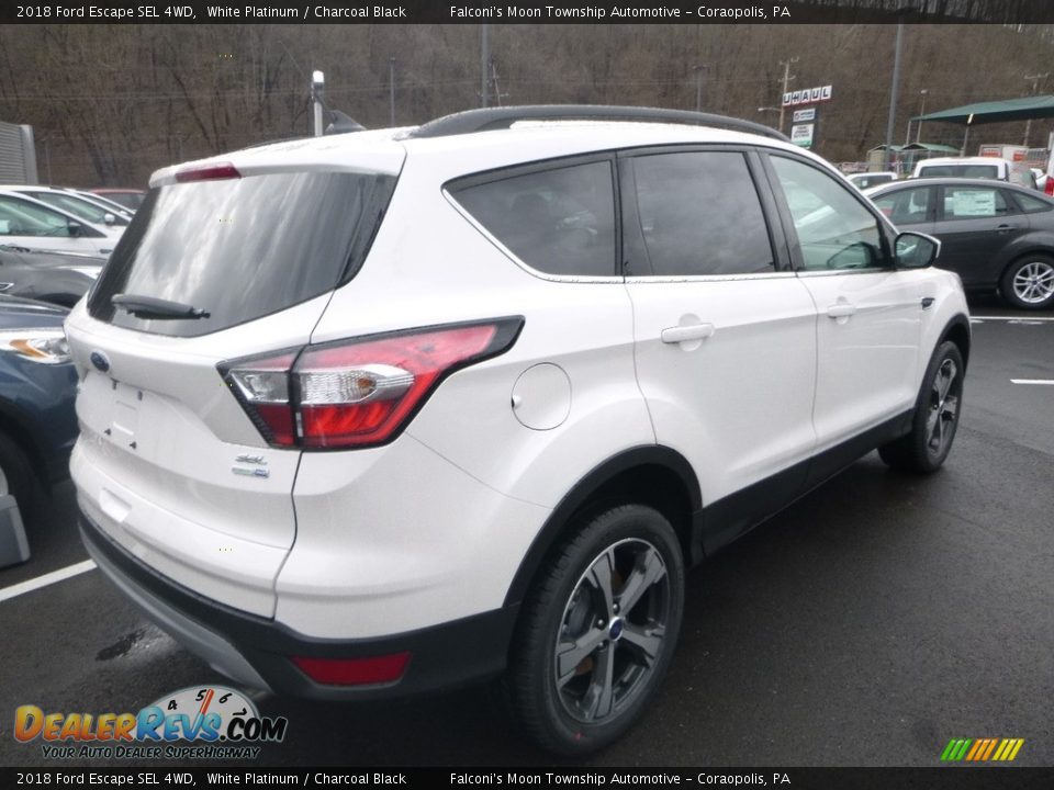 2018 Ford Escape SEL 4WD White Platinum / Charcoal Black Photo #2
