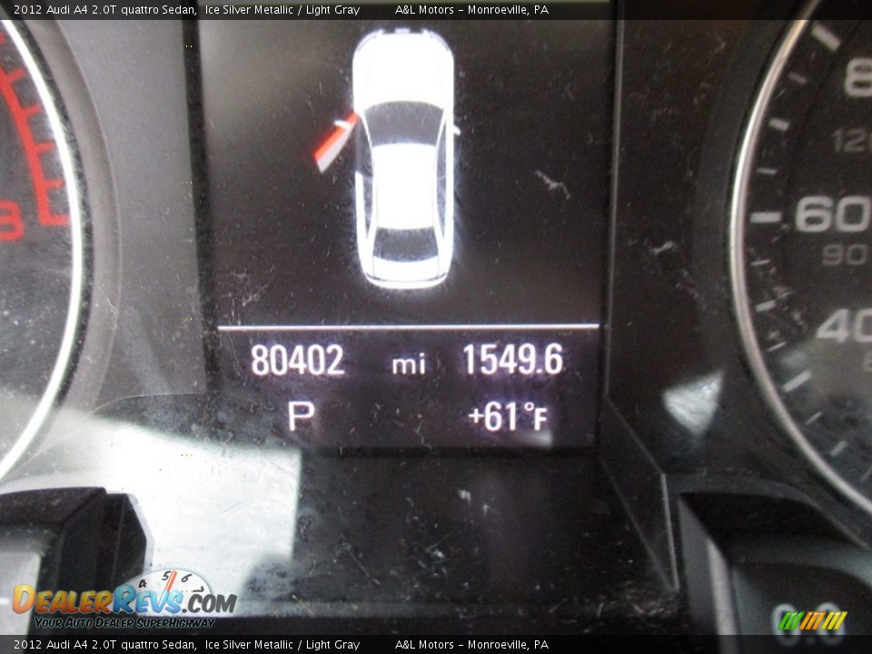 2012 Audi A4 2.0T quattro Sedan Ice Silver Metallic / Light Gray Photo #20