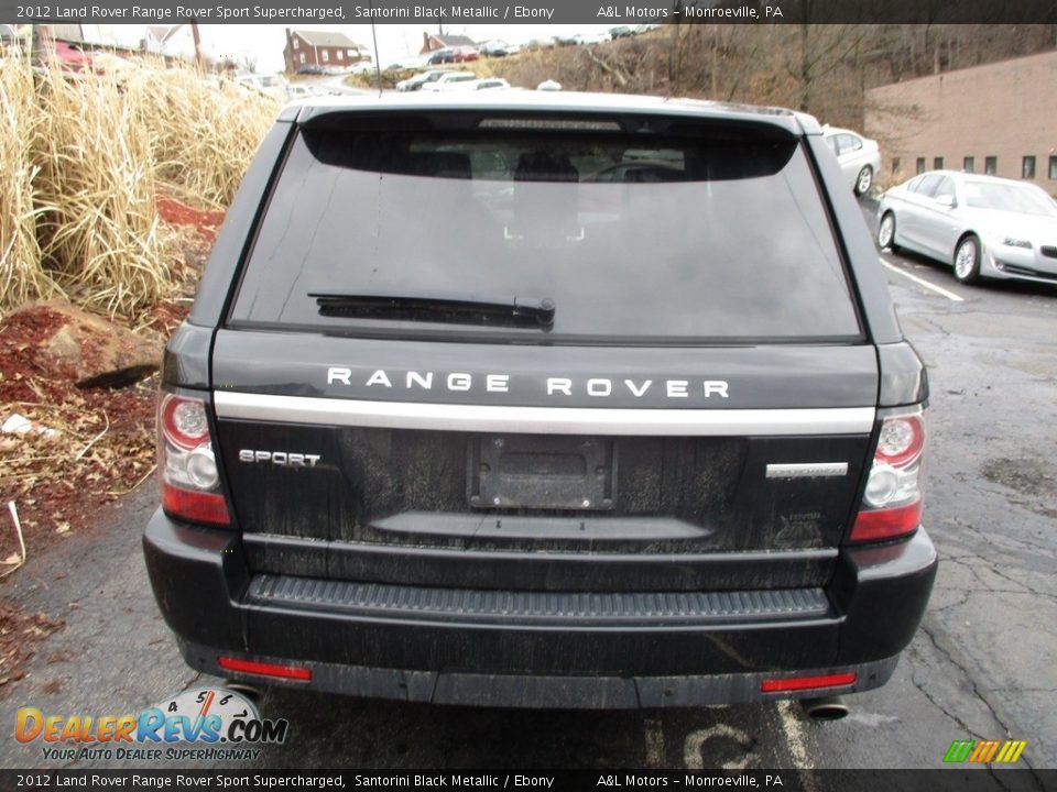 2012 Land Rover Range Rover Sport Supercharged Santorini Black Metallic / Ebony Photo #4