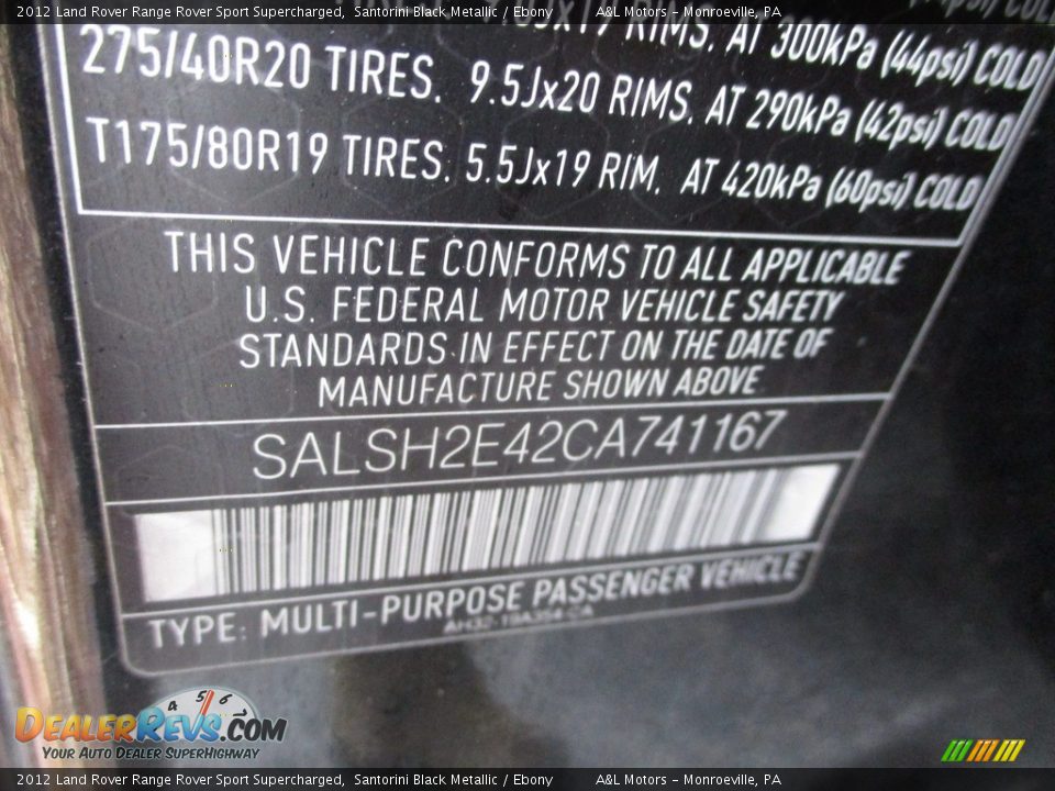 2012 Land Rover Range Rover Sport Supercharged Santorini Black Metallic / Ebony Photo #19