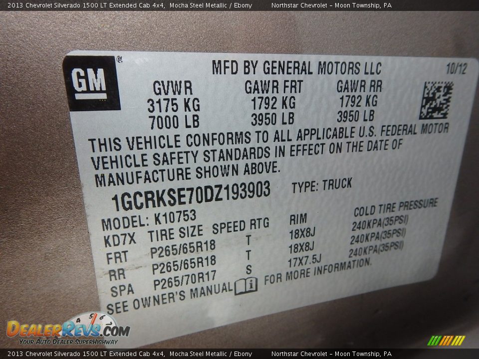 2013 Chevrolet Silverado 1500 LT Extended Cab 4x4 Mocha Steel Metallic / Ebony Photo #29