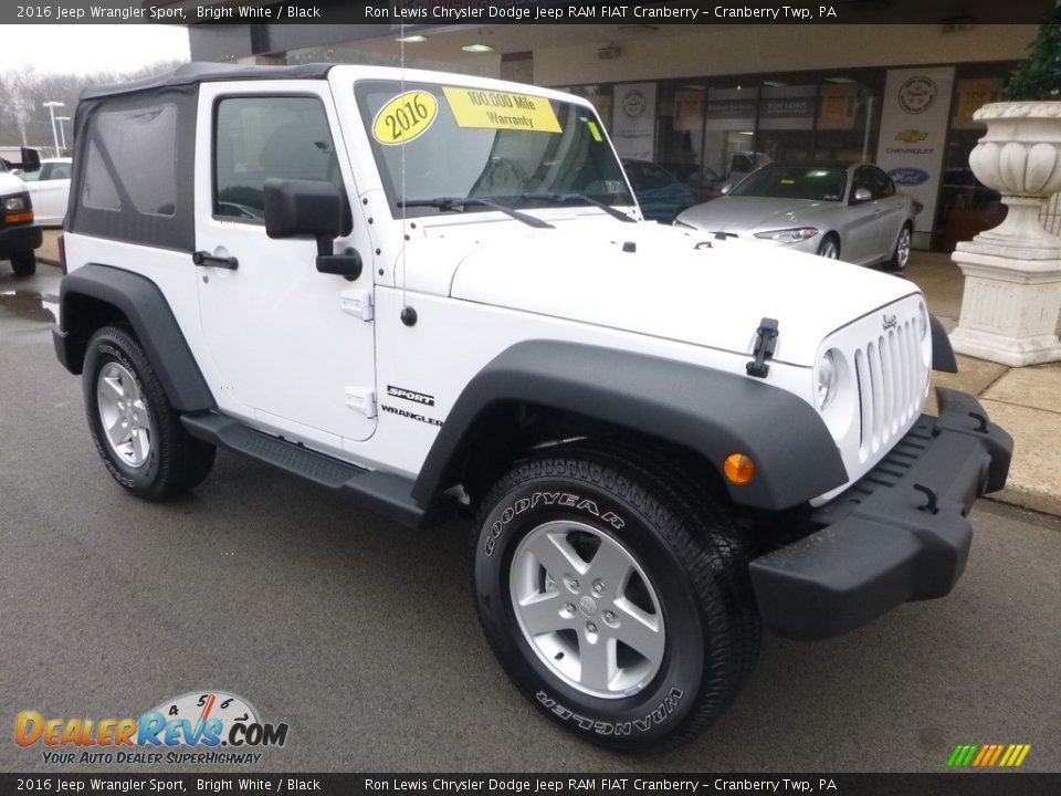 2016 Jeep Wrangler Sport Bright White / Black Photo #3