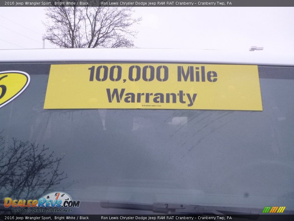 2016 Jeep Wrangler Sport Bright White / Black Photo #14