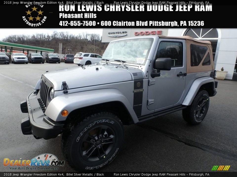 2018 Jeep Wrangler Freedom Edition 4x4 Billet Silver Metallic / Black Photo #1