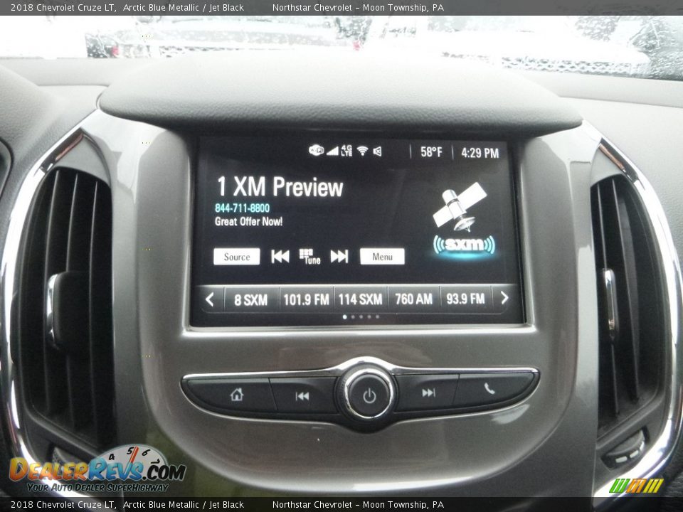 2018 Chevrolet Cruze LT Arctic Blue Metallic / Jet Black Photo #17