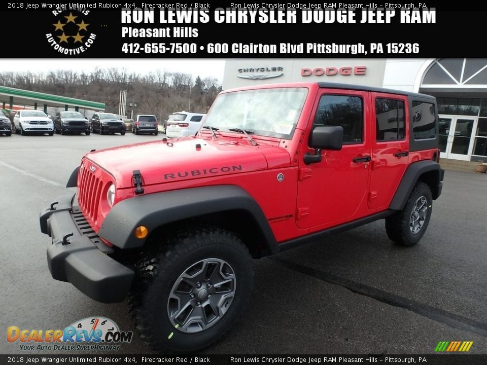 2018 Jeep Wrangler Unlimited Rubicon 4x4 Firecracker Red / Black Photo #1