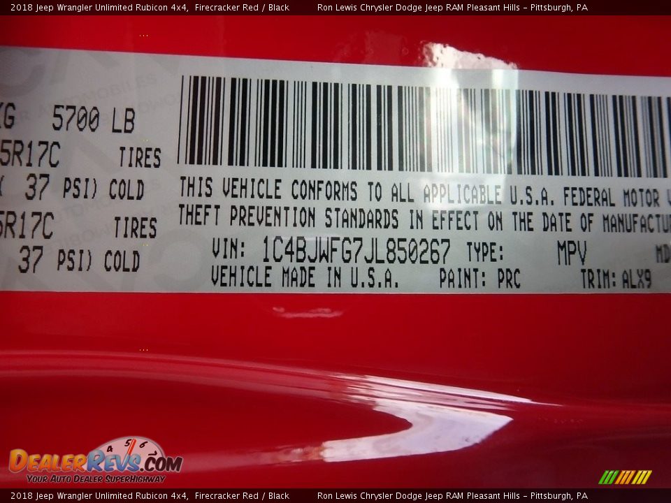2018 Jeep Wrangler Unlimited Rubicon 4x4 Firecracker Red / Black Photo #16