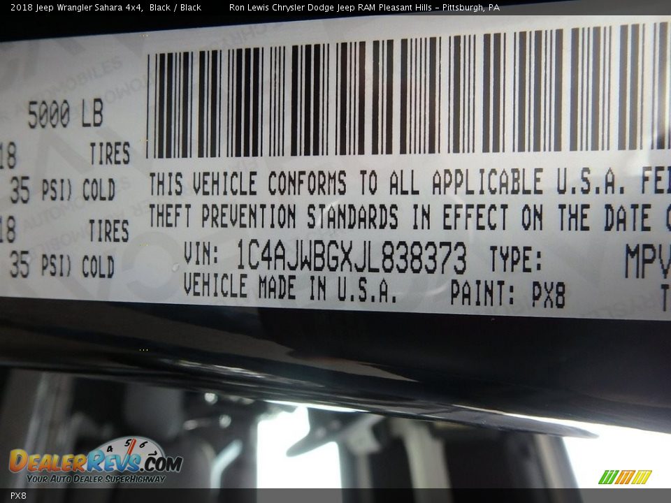 Jeep Color Code PX8 Black