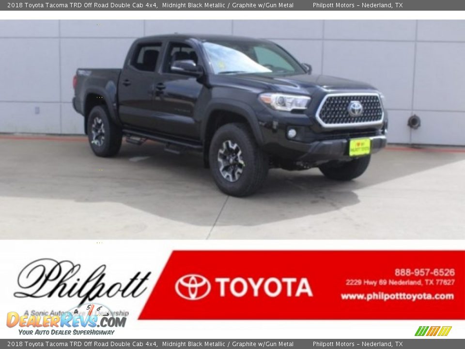 2018 Toyota Tacoma TRD Off Road Double Cab 4x4 Midnight Black Metallic / Graphite w/Gun Metal Photo #1