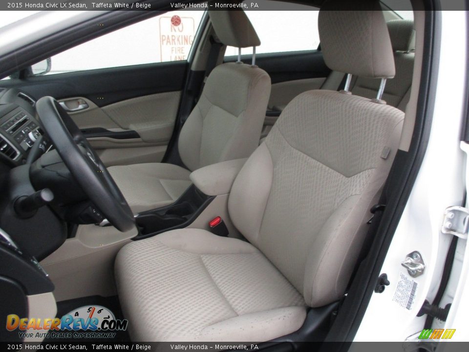 2015 Honda Civic LX Sedan Taffeta White / Beige Photo #11