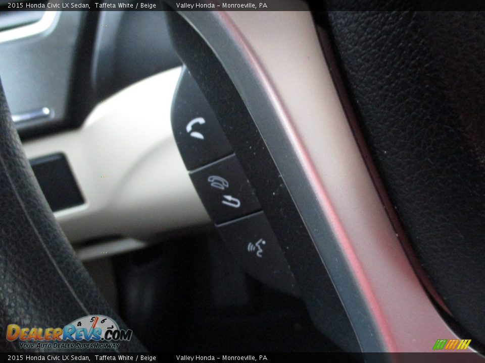 2015 Honda Civic LX Sedan Taffeta White / Beige Photo #17