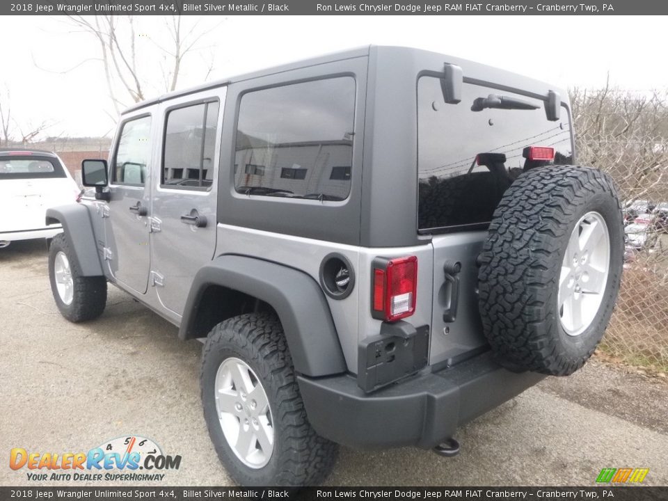 2018 Jeep Wrangler Unlimited Sport 4x4 Billet Silver Metallic / Black Photo #3