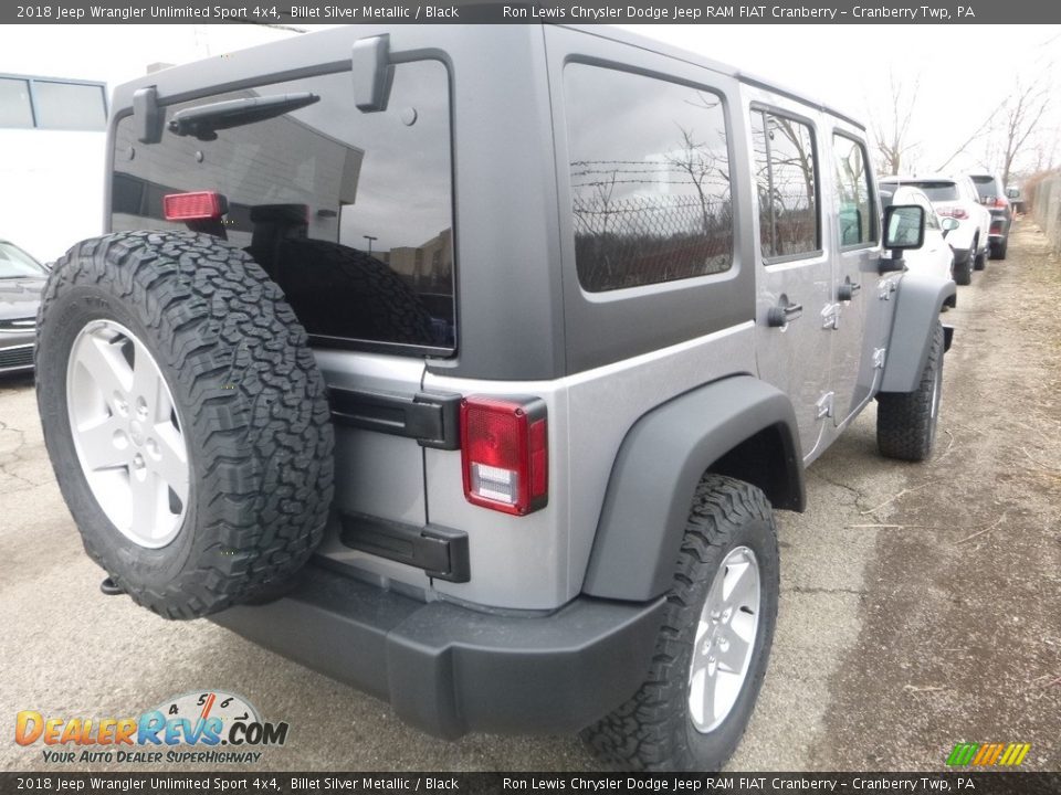 2018 Jeep Wrangler Unlimited Sport 4x4 Billet Silver Metallic / Black Photo #5