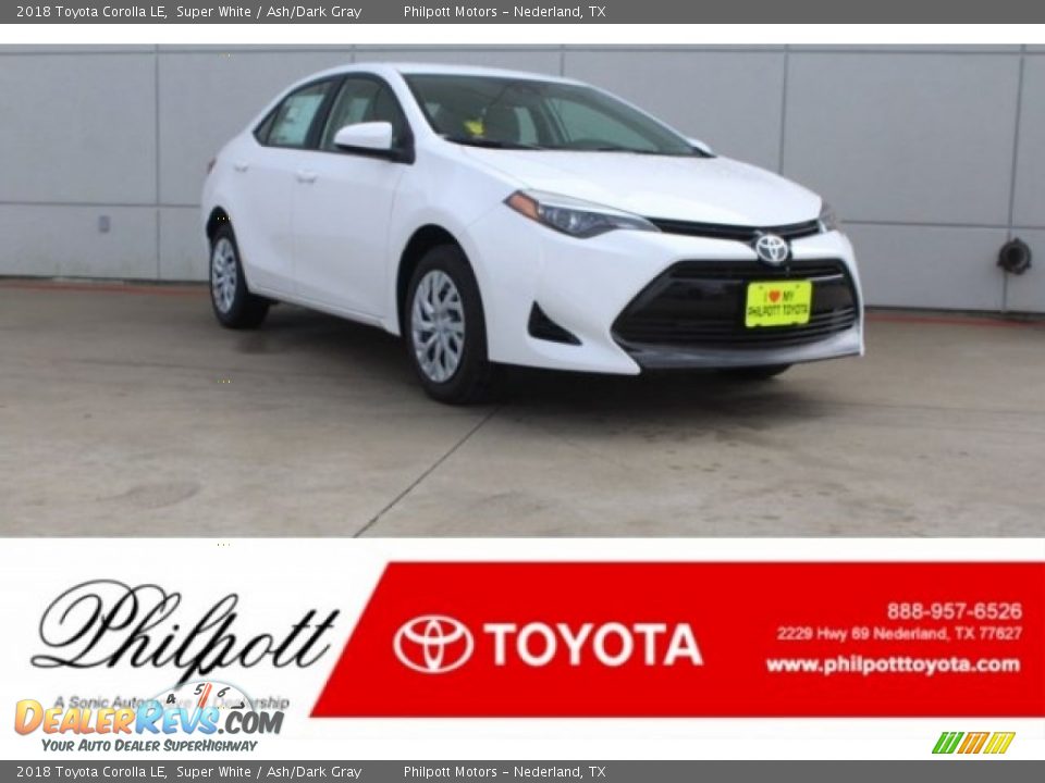 2018 Toyota Corolla LE Super White / Ash/Dark Gray Photo #1