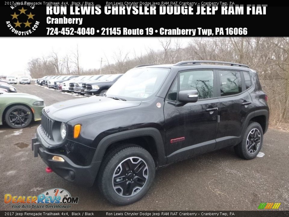 2017 Jeep Renegade Trailhawk 4x4 Black / Black Photo #1