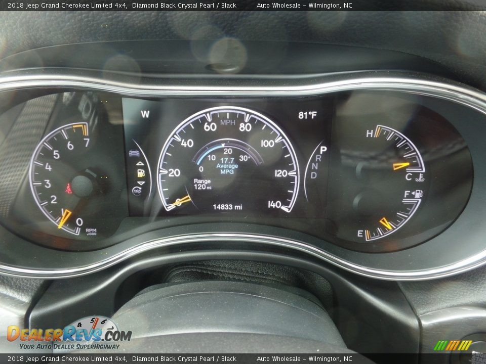 2018 Jeep Grand Cherokee Limited 4x4 Diamond Black Crystal Pearl / Black Photo #16