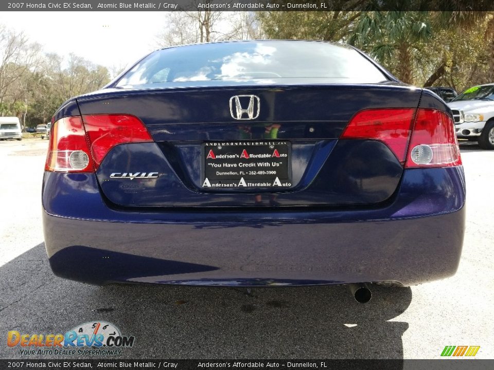 2007 Honda Civic EX Sedan Atomic Blue Metallic / Gray Photo #4