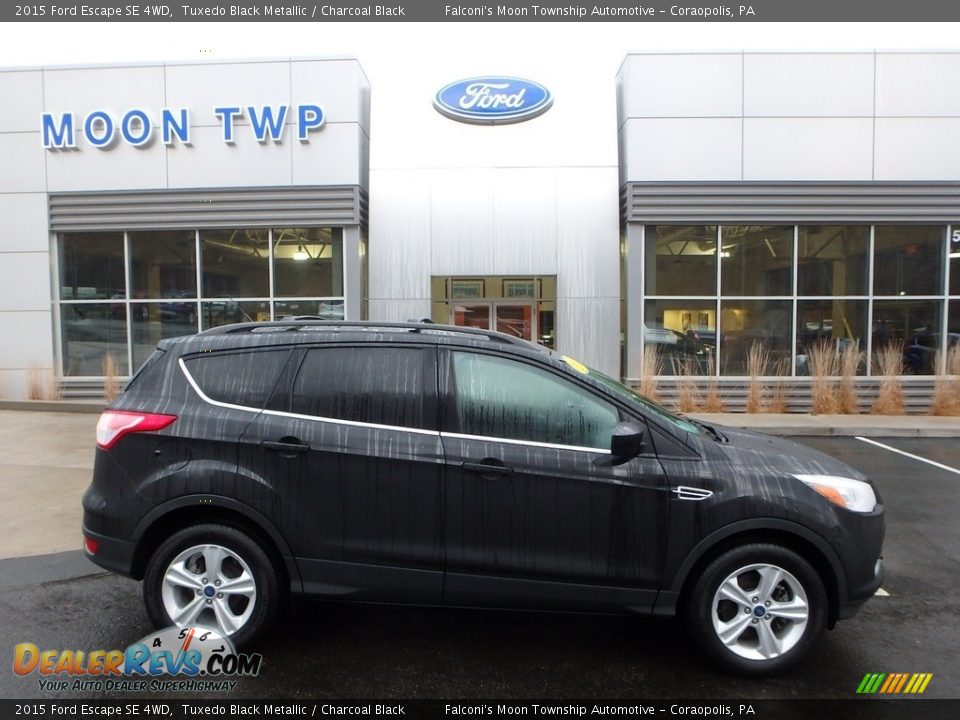 2015 Ford Escape SE 4WD Tuxedo Black Metallic / Charcoal Black Photo #1