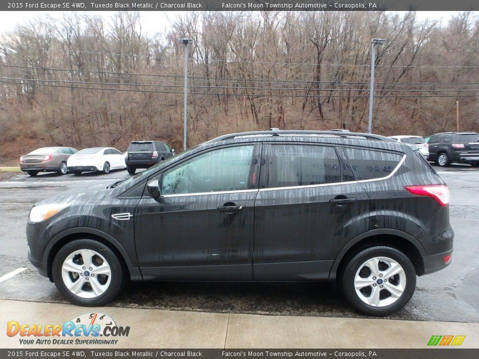 2015 Ford Escape SE 4WD Tuxedo Black Metallic / Charcoal Black Photo #6